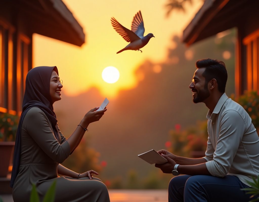 Flux_Dev_A_peaceful_sunset_scene_showing_three_people__a_Malay_0